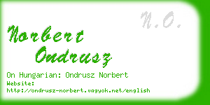 norbert ondrusz business card